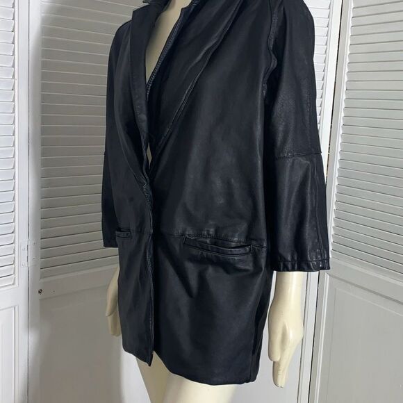 Vintage Wilson’s Black Leather Coat Size Large - Picture 11 of 15